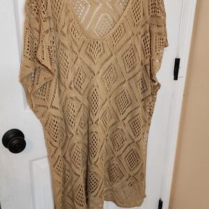 SHEIN Tan Knit Swim Coverup